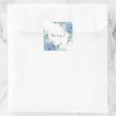 Blauwe Hortensia Bruilofts Bruidsshower Vierkante Sticker (Tas)