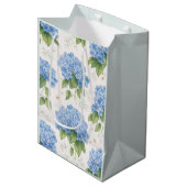 Blauwe Hortensia Cadeaubag | Eendenei Botanisch Medium Cadeauzakje (Voorkant Gekanteld)