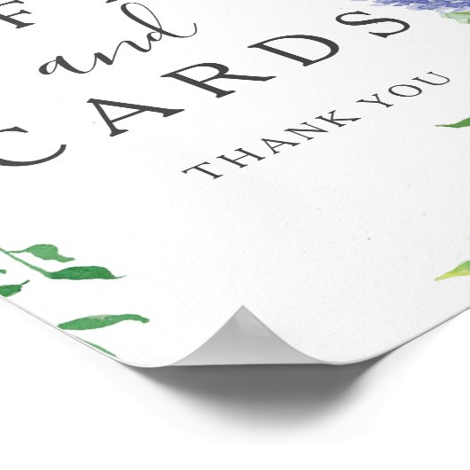 Blauwe Hortensia Cadeaus en Kaarten Bord Poster (Hoek)