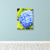 Blauwe hortensia canvas afdruk (Insitu (Houten vloer))