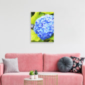 Blauwe hortensia canvas afdruk (Insitu (Woonkamer))