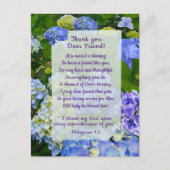 Blauwe Hortensia Christelijke bedankkaart Briefkaart (Voorkant)