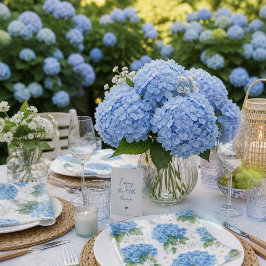 Blauwe Hortensia Cocktailservetjes | Elegante Kust Servet