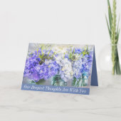 Blauwe Hortensia Condoleance Kaart (Voorkant)