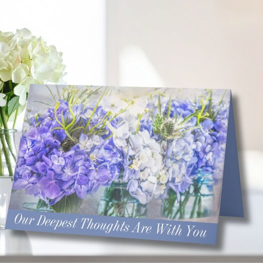 Blauwe Hortensia Condoleance Kaart