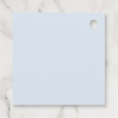 Blauwe Hortensia Crest Trouw Monogram Bedankjes Labels (Achterkant)