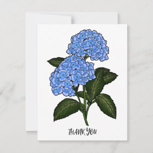 Blauwe Hortensia Dankkaart Notitiekaartje