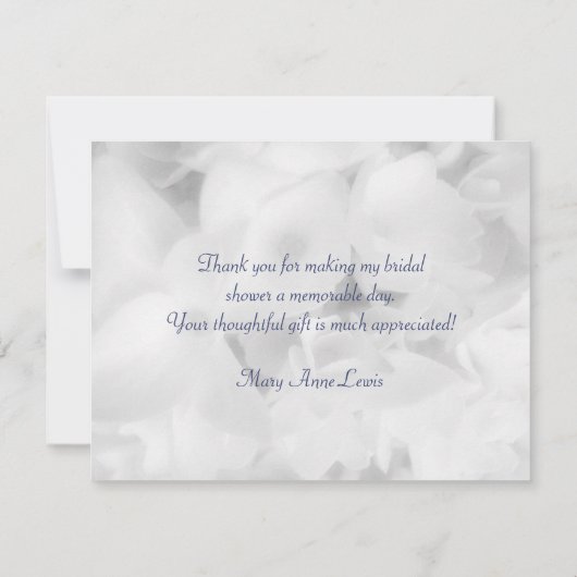 Blauwe Hortensia Dankkaartjes Bedankkaart (Achterkant)