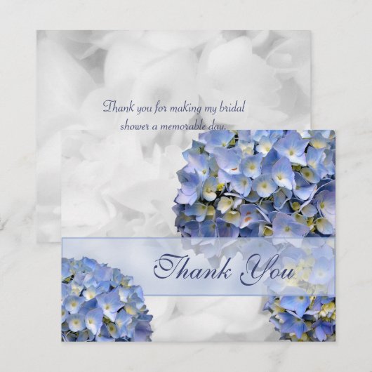 Blauwe Hortensia Dankkaartjes Bedankkaart (Voorkant / Achterkant)