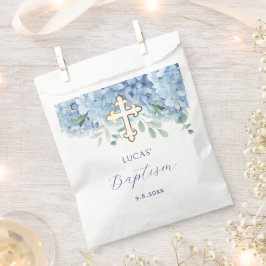 Blauwe hortensia doop bedankzakje