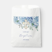 Blauwe hortensia doop bedankzakje (Voorkant)