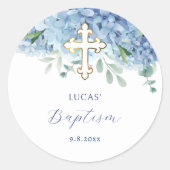 Blauwe hortensia doop Sticker (Voorkant)