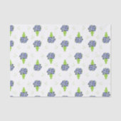 Blauwe Hortensia Douche Bruiloft Kust Patroon Tissuepapier (Voorkant)