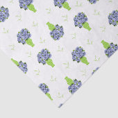 Blauwe Hortensia Douche Bruiloft Kust Patroon Tissuepapier (Detail)