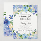 Blauwe hortensia Douche Uitnodiging (Voorkant / Achterkant)