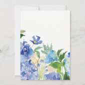 Blauwe hortensia Douche Uitnodiging (Achterkant)