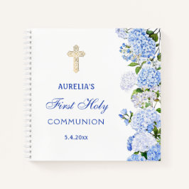 Blauwe Hortensia Eerste Communie Gastboek Notitieboek