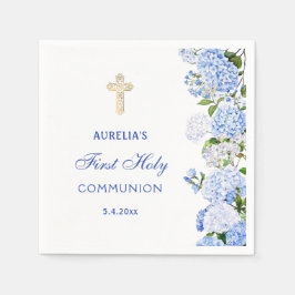 Blauwe Hortensia Eerste Communie Servet