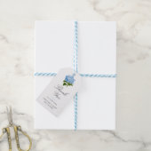 Blauwe Hortensia Elegante Baby Shower Bedankt Cadeaulabel (Met Touw)