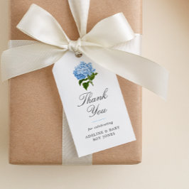Blauwe Hortensia Elegante Baby Shower Bedankt Cadeaulabel