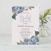 Blauwe Hortensia Elegante Bruiloftstijl Kaart (Staand voorkant)