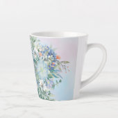Blauwe Hortensia en Bloem Latte Mok (Rechts)