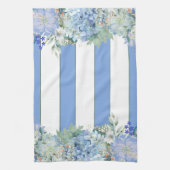 Blauwe Hortensia en Floral Striped Keukenhanddoek (Verticaal)