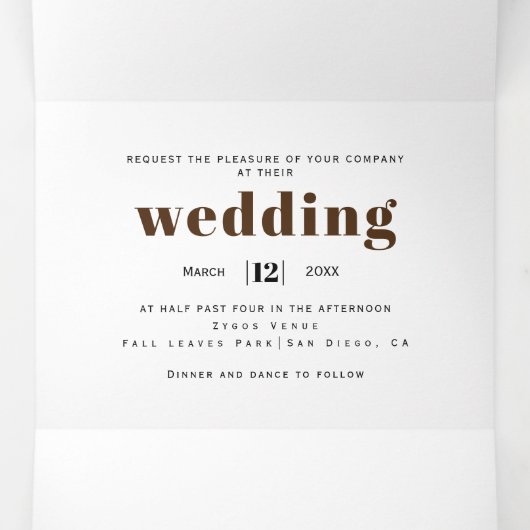 Blauwe hortensia en hart op houten rustieke bruilo drieluik uitnodiging (Binnenkant midden)