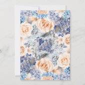 Blauwe hortensia en perzik bloemen - Bloemen bruil Kaart (Achterkant)