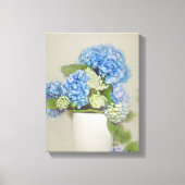 blauwe hortensia en Queen Anne's Lace Canvas Afdruk (Voorkant)
