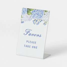 Blauwe Hortensia Favorieten Reclamebord Met Voetstuk