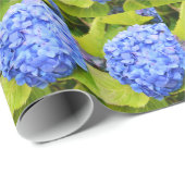Blauwe hortensia floraal cadeaupapier (Rol Hoek)