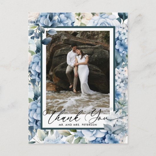 Blauwe Hortensia | Foto Dank Je Briefkaart (Voorkant)