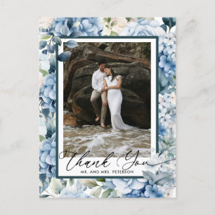 blauwe hortensia   Foto Dank je wel Briefkaart