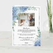 Blauwe Hortensia Foto Herdenkings- Funeral Program Kaart (Achterkant)