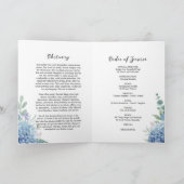 Blauwe Hortensia Foto Herdenkings- Funeral Program Kaart (Binnen)