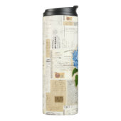  Blauwe Hortensia Franse Ephemera Thermal Thermosbeker (Gedraaid links)