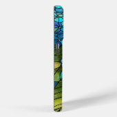 Blauwe Hortensia Glas-in-Lood Ontwerp Case-Mate iPhone Case (Achterkant / Rechts)