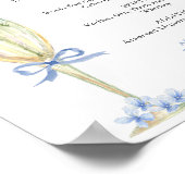 Blauwe hortensia, gouden glazen bar Menu Poster (Hoek)