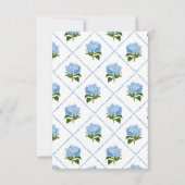 Blauwe hortensia grandmillennial gepersonaliseerd kaart (Achterkant)