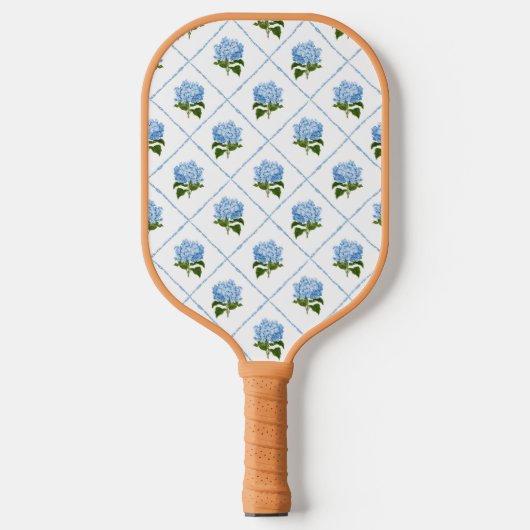 Blauwe hortensia grandmillennial pickleball paddle (Voorkant)