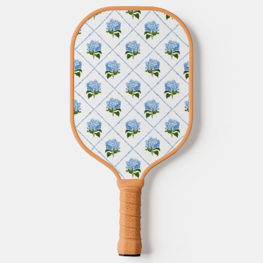 Blauwe hortensia grandmillennial pickleball paddle (Achterkant)