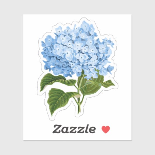 Blauwe hortensia grandmillennial sticker (Vel)