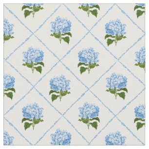 Blauwe hortensia grandmillennial stof