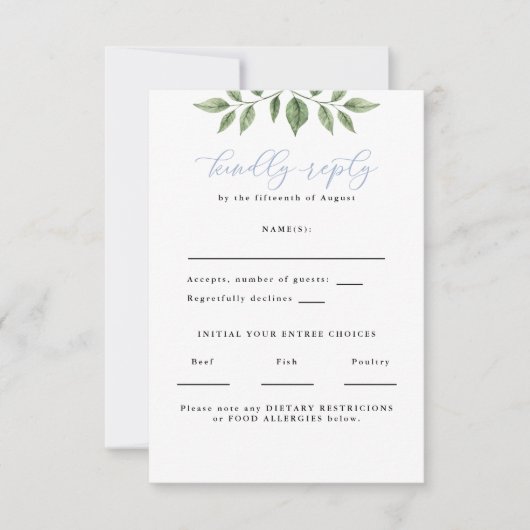 Blauwe hortensia groen kalligrafie antwoord vertic (Voorkant)