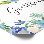 Blauwe Hortensia Groen Sign Onze Gastenboek Poster (Hoek)
