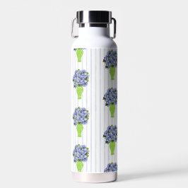 Blauwe Hortensia Groene Vaas Kuststreeppatroon Waterfles