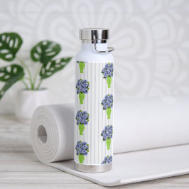 Blauwe Hortensia Groene Vaas Kuststreeppatroon Waterfles