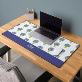 Blauwe Hortensia Groene Vaas Streep Monogram Burea Bureaumat