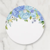 Blauwe Hortensia Groenelementen Aangepaste Dank j Bedankjes Labels (Achterkant)